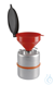 Deckeltrichter, S60/61, Typ 2 Deckeltrichter, S60/61, PE-HD red, Schmutzsieb aus Edelstahl,...